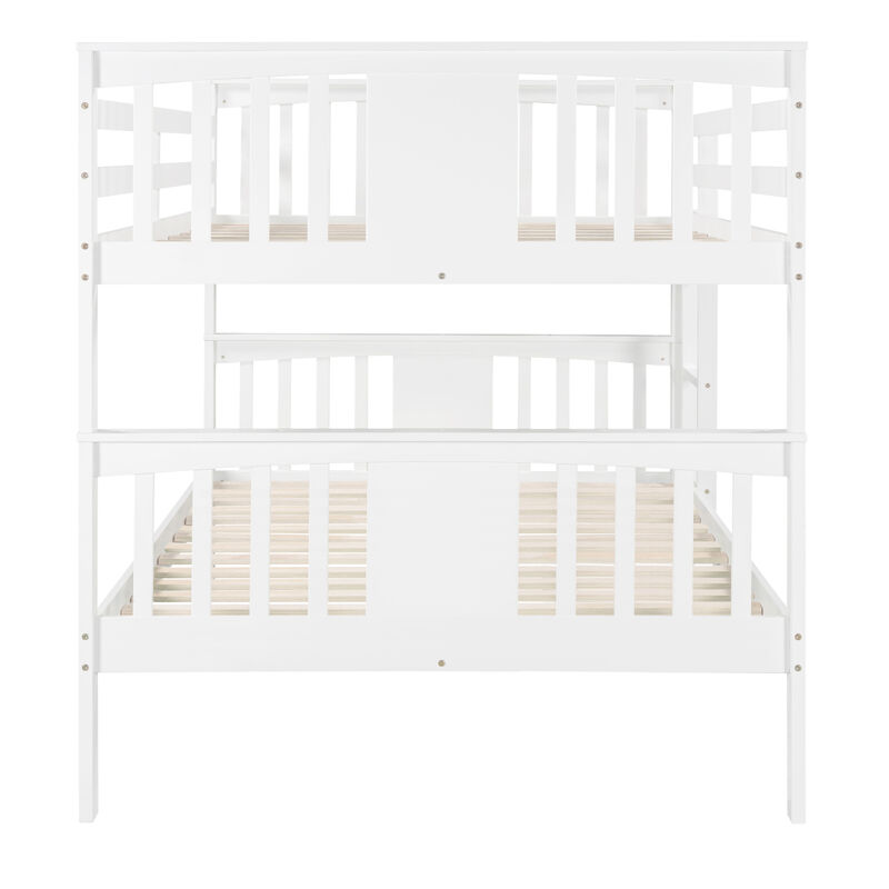 Full Over Full Bunk Bed With Ladder For Bedroom, Guest Room Furniture