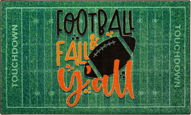 Football & Fall Yall Green 2' x 3' 4" Kitchen Mat