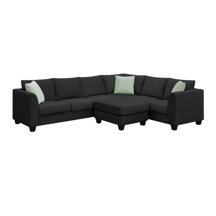 Merax 7 Seats Modular Sectional Sofa with Ottoman