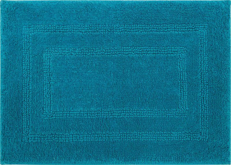 Cotton Reversible Fiesta Teal 1' 5" x 2' Bath Mat