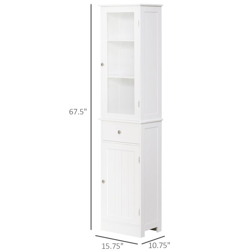 Storage Cabinet with Doors and Shelves - Perfect for Bathroom Living Room Kitchen or Office Space, White