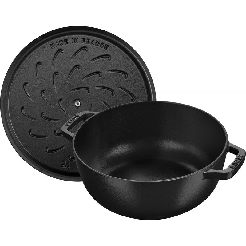 Staub Cast Iron 3.75-qt Essential French Oven with Dragon Lid - Matte Black