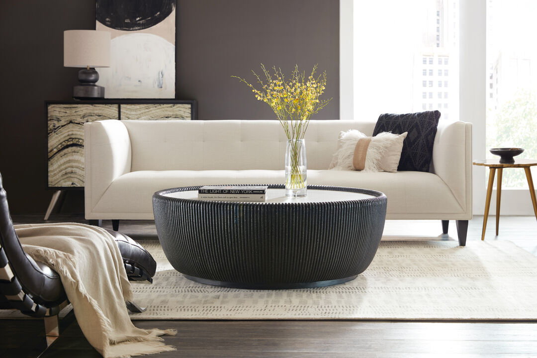 Melange Baleen Round Cocktail Table