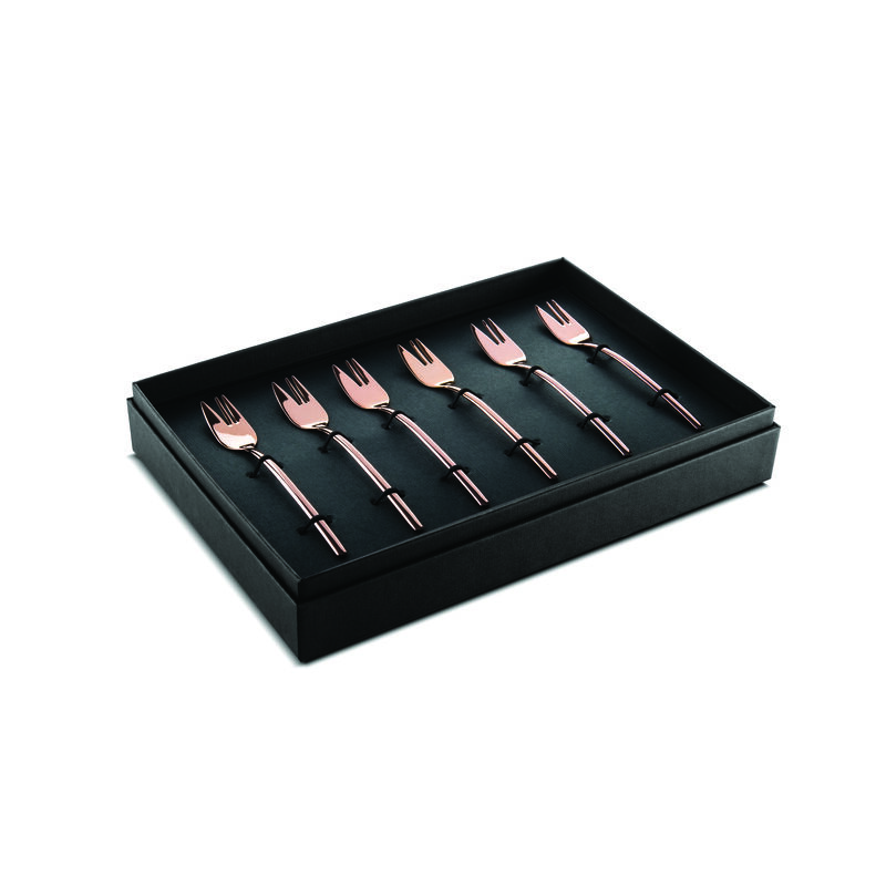 Due Bronze Cake Fork Set 6 Pieces