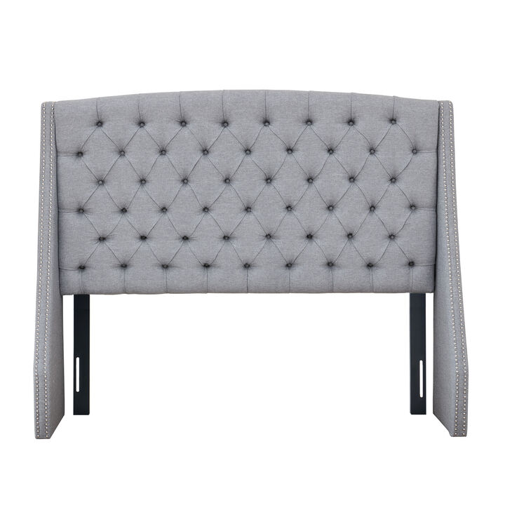 Gracie Mills Gayle Upholstered Headboard with Metal Legs