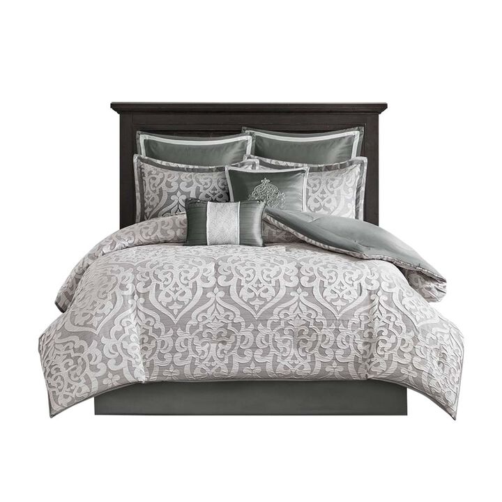 Gracie Mills Pineda Luxurious 8-Piece Jacquard Comforter Set