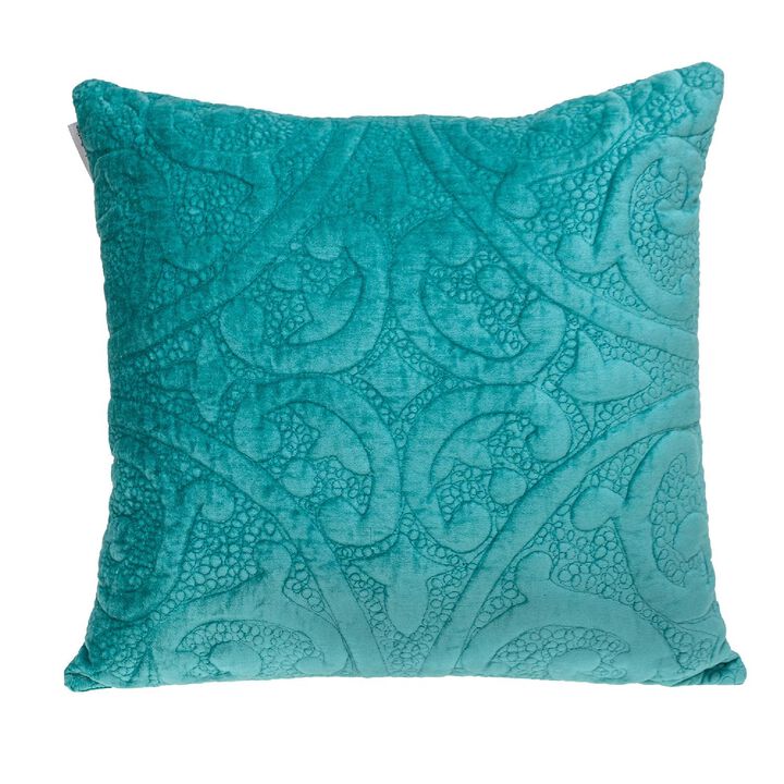 20" Aqua Transitional Quilted Throw Pillow