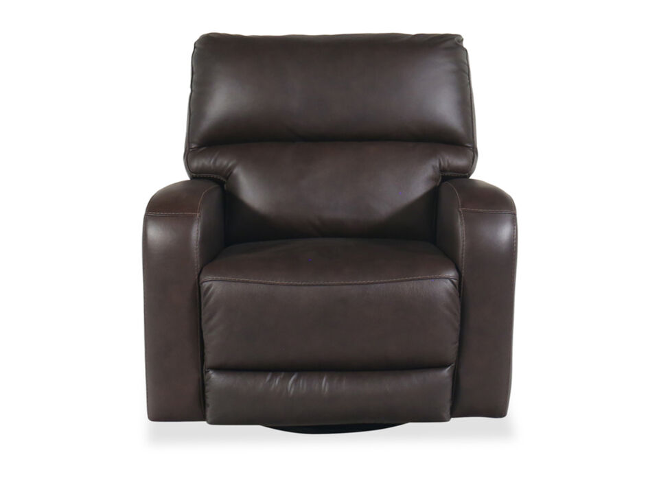 Emberla Manual Swivel Glider Leather Recliner