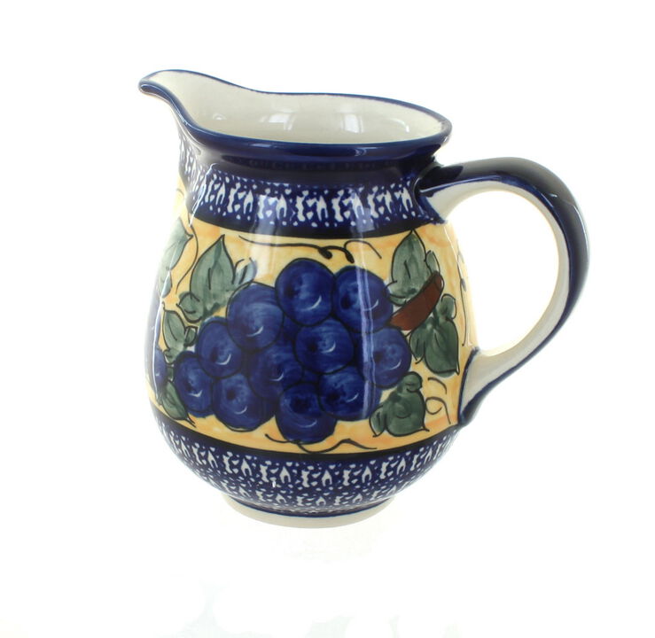 Blue Rose Polish Pottery Evergreen Small Pitcher