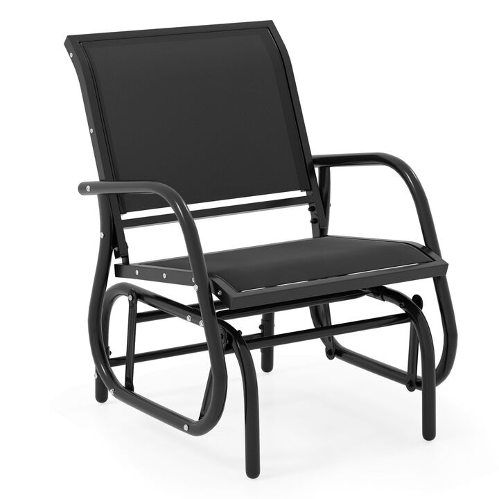 Heavy-Duty Outdoor Glider Chair &ndash; Rocking Swing Seat with Armrest for One