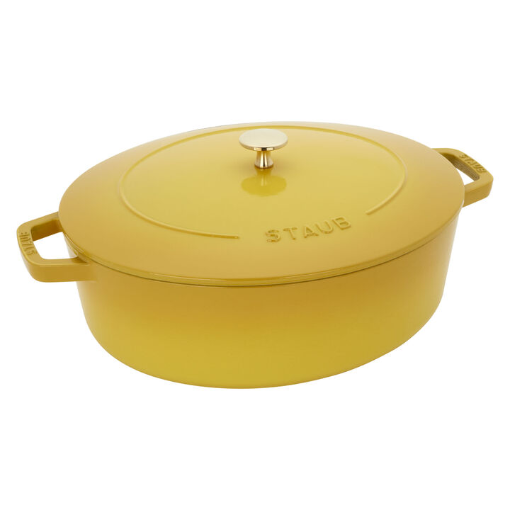 Staub Cast Iron 6.25-qt Shallow Oval Dutch Oven - Citron