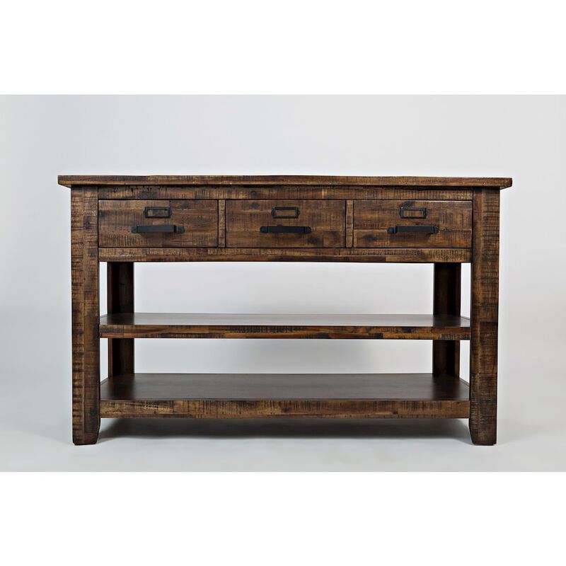 Jofran Cannon Valley Distressed Industrial 50 Sofa Table