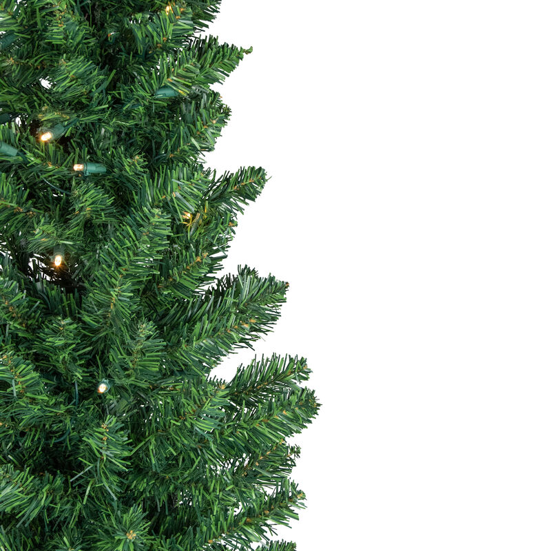 6' Pre-Lit Northern Balsam Fir Pencil Artificial Christmas Tree  Warm Clear LED Lights