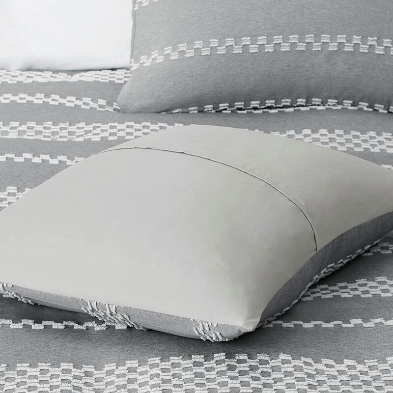 Gracie Mills Robert 5-Piece Striped Clipped Jacquard Comforter Set