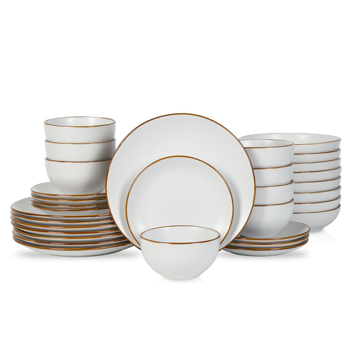 Stone Lain Brasa Stoneware 16 Piece Dinnerware Set, Green