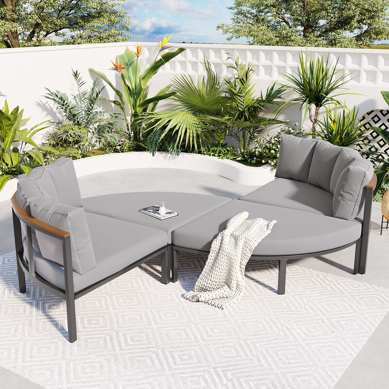 Merax All Weather Outdoor Sectional Sofa with Cushions