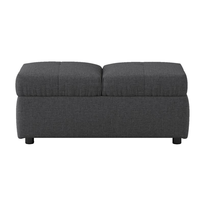 Stylish Gray Storage Ottoman Chair for Living Room