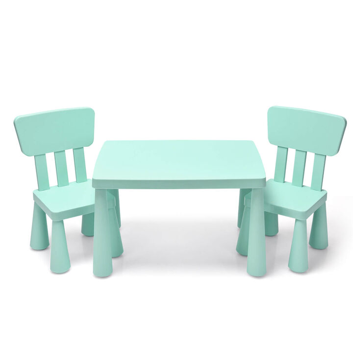 3 Pieces Toddler Multi Activity Play Dining Study Kids Table and Chair Set