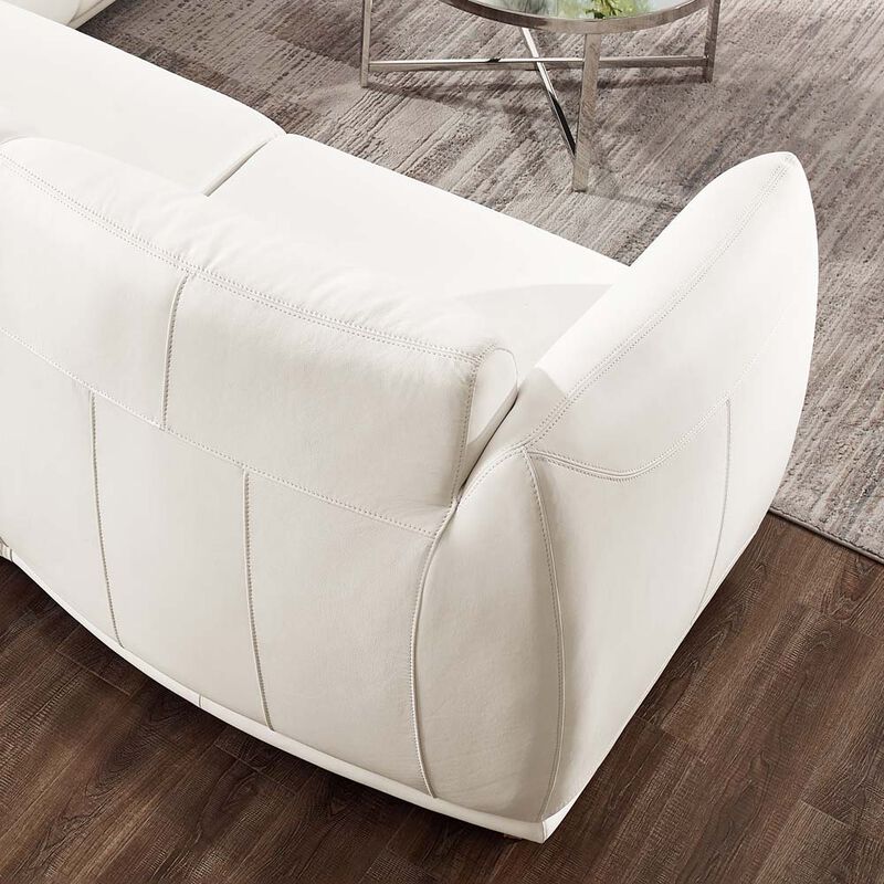 Moon Top Grain Leather Symmetrical Sectional