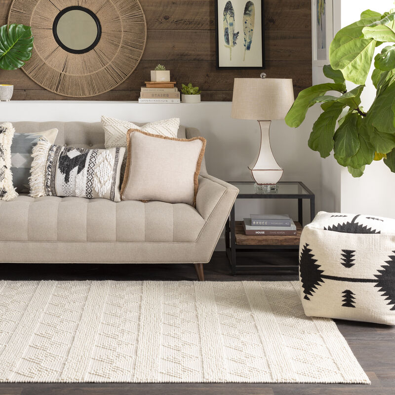 Hygge HYG-2302 3' x 5' White Rug