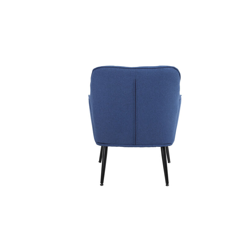 Modern Mid Century Chair velvet Sherpa Armchair for Living Room Bedroom Office Easy Assemble(Blue)