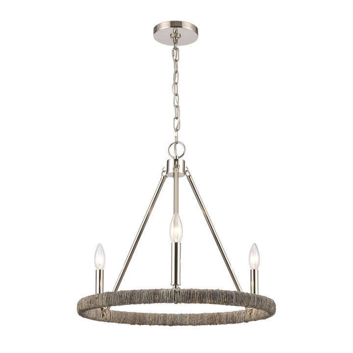 Abaca 20" Wide 3-Lt Chandelier