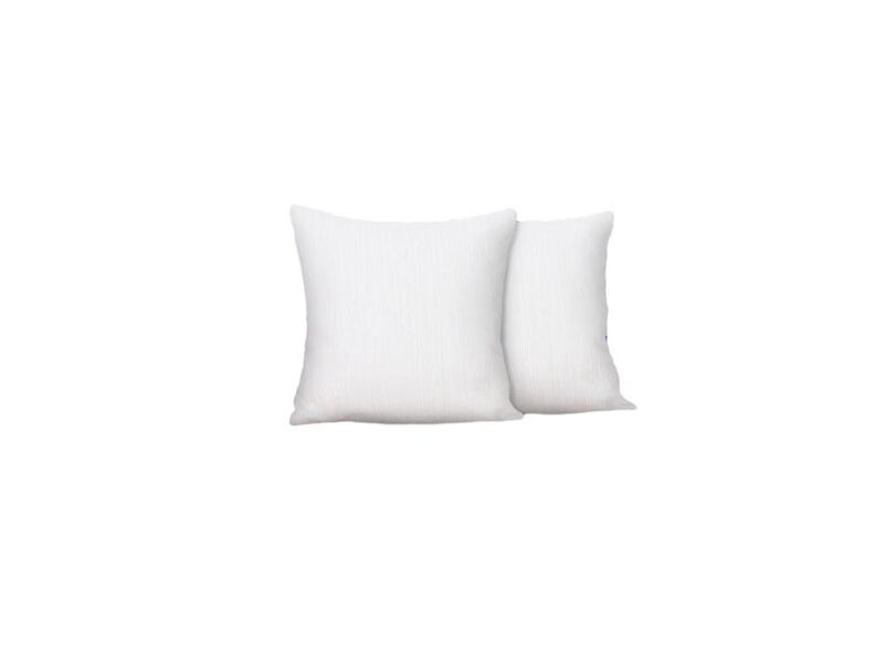 Pack Of 2 Outdoor Yarn Dyed Pillow, 18" x 18", White