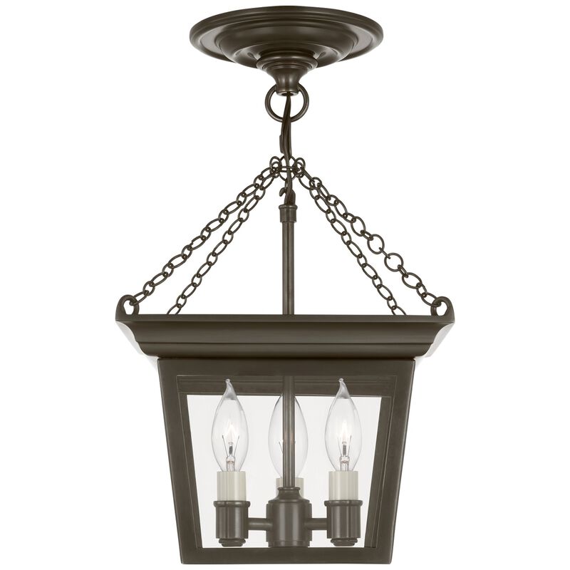 Cornice Semi-Flush Lantern in Bronze