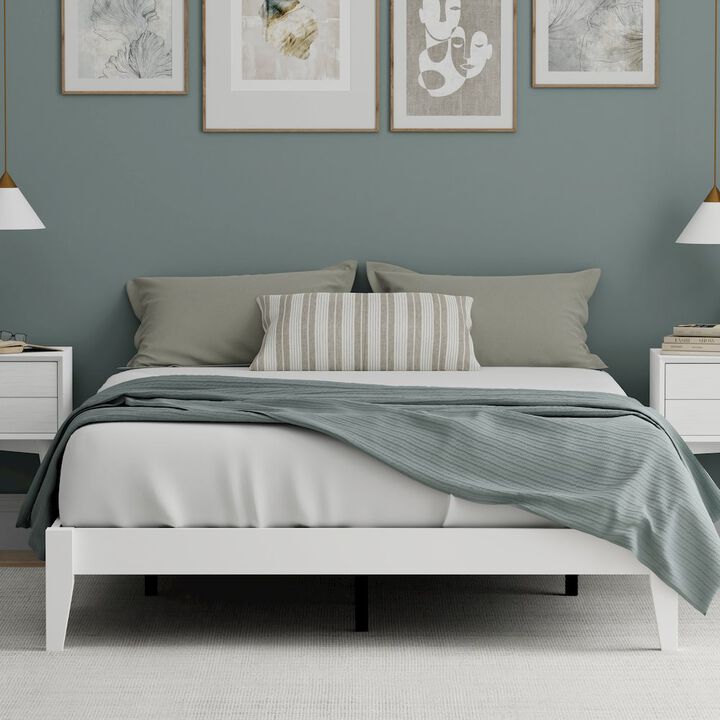 Comfort Pointe Serene Farmhouse Style Queen Wood Bed Frame - White