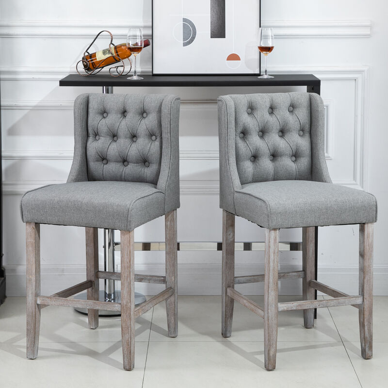 Dual 40" High Back Countertop Height Dining Stool Seat Accent Furniture Set