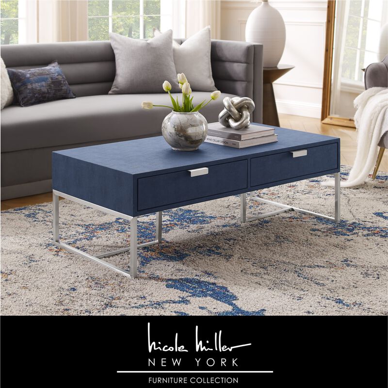 Nicole Miller Taha Faux Shagreen Coffee Table