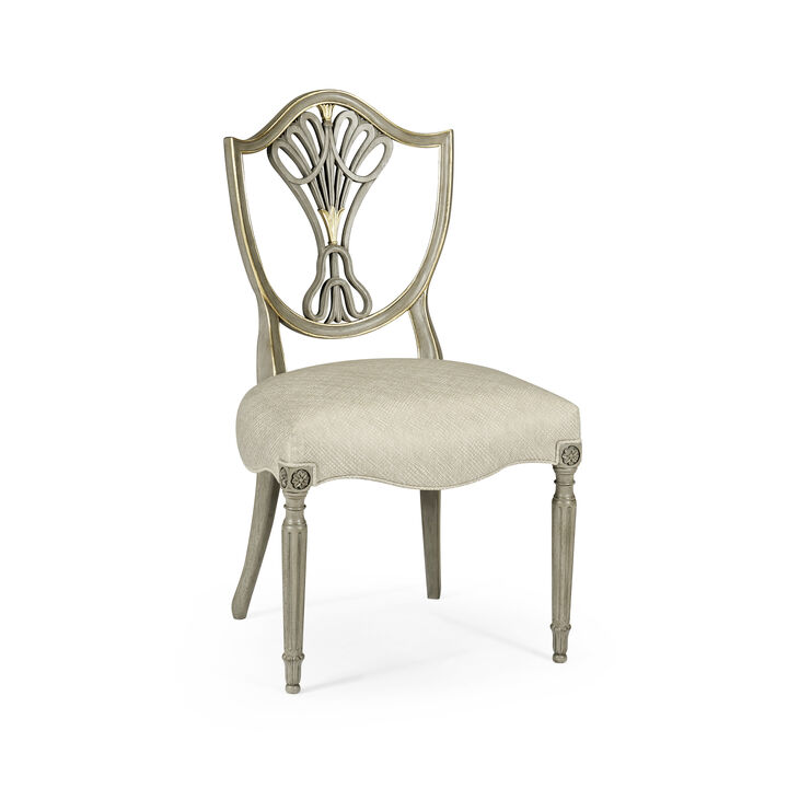 Grey & Gilded Dining Side Chair