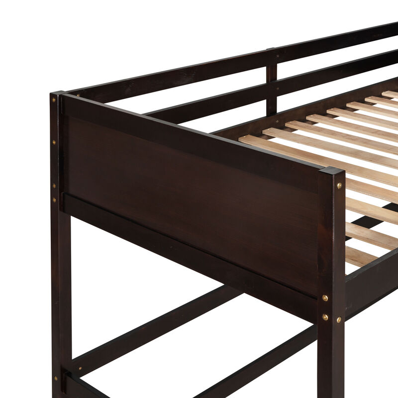 Solid Wood Twin Size Loft Bed with Ladder