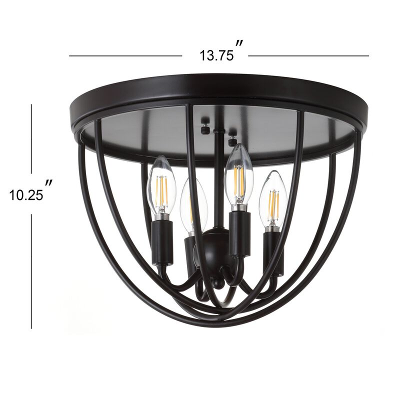 Peter 13.75" Metal LED Flush Mount, Oil Rubbed Bronze