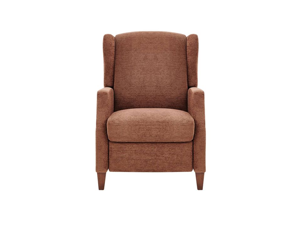 Wingback Fabric Push Back Recliner with Rivet Detailing