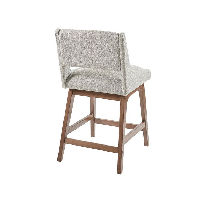 Gracie Mills Carlene Chic Upholstered Dining Counter Stool - Pecan Finish