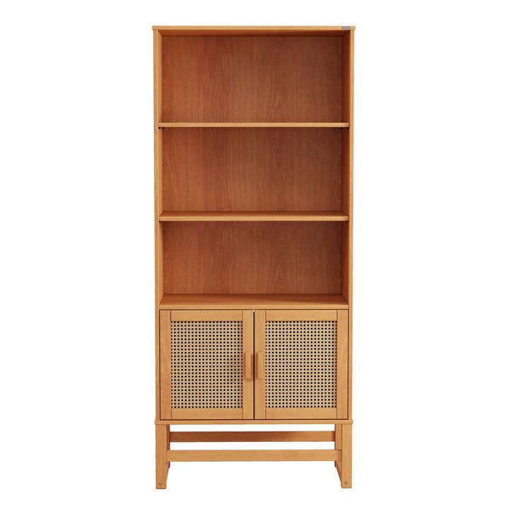 Talo Scandinavian Tall 3 Shelf Wooden Bookcase with Closed Storage