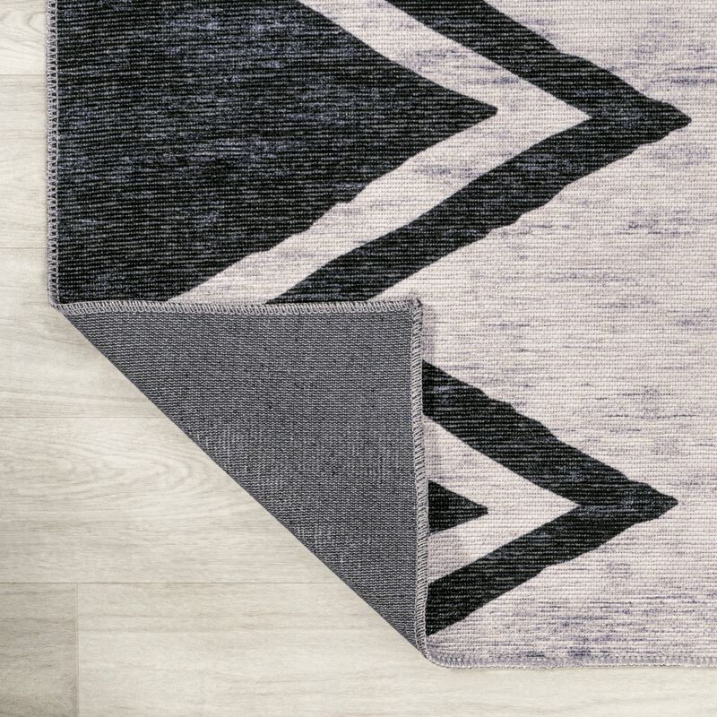 Siksak Modern Chevron Border Area Rug