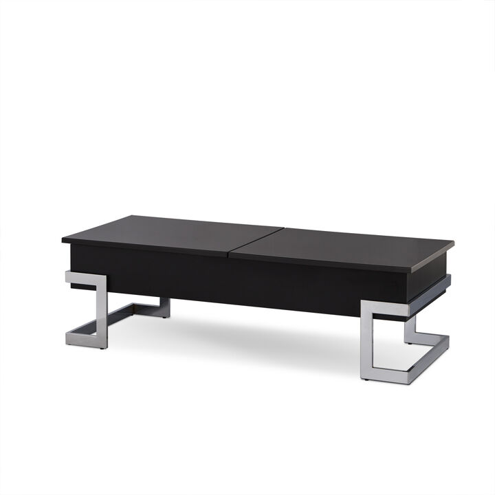 Calnan Coffee Table in Black & Chrome