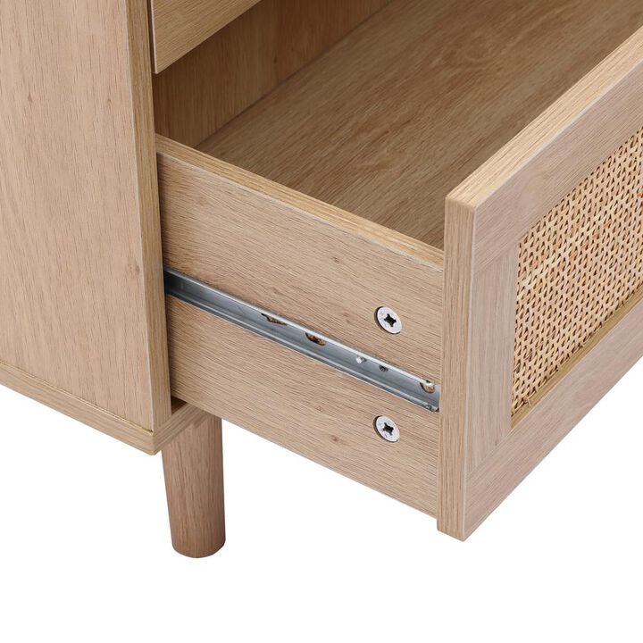 LuxenHome Light Wood 6-Drawer Bedroom Dresser