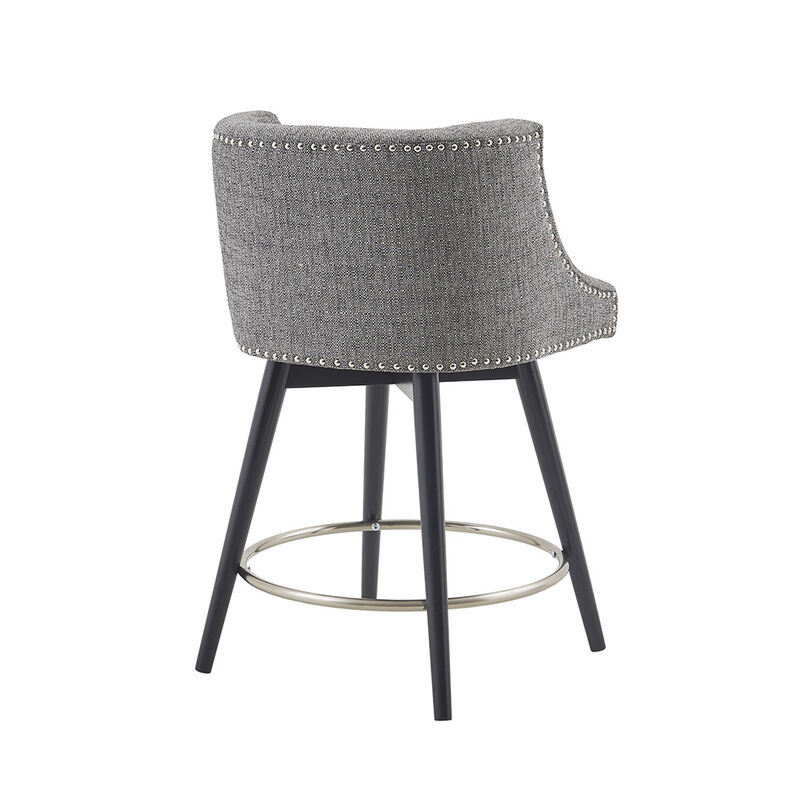 Gracie Mills Elmira Upholstered Swivel Counter Stool