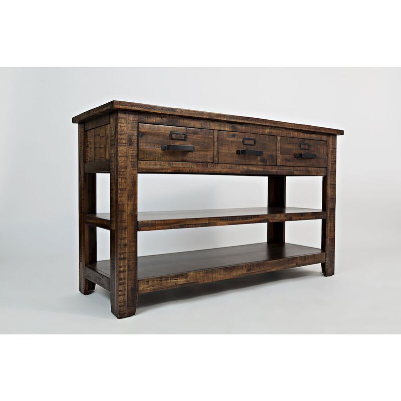 Jofran Cannon Valley Distressed Industrial 50 Sofa Table