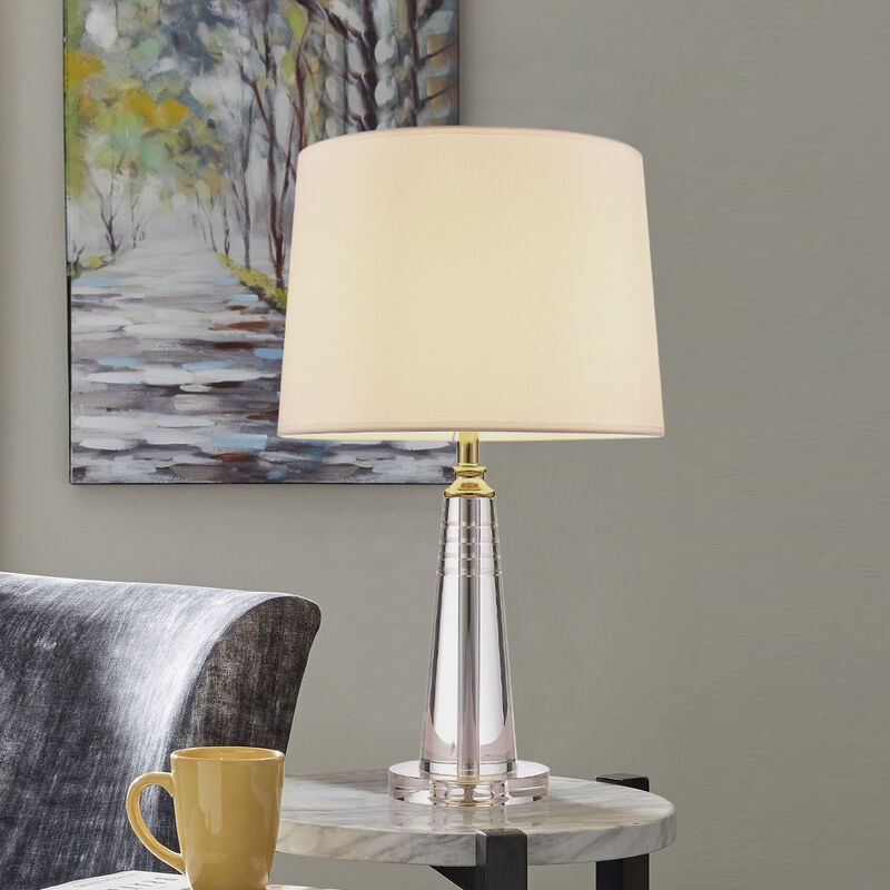 Pasargad Home Modus Collection Metal & Crystal Table Lamp Lights