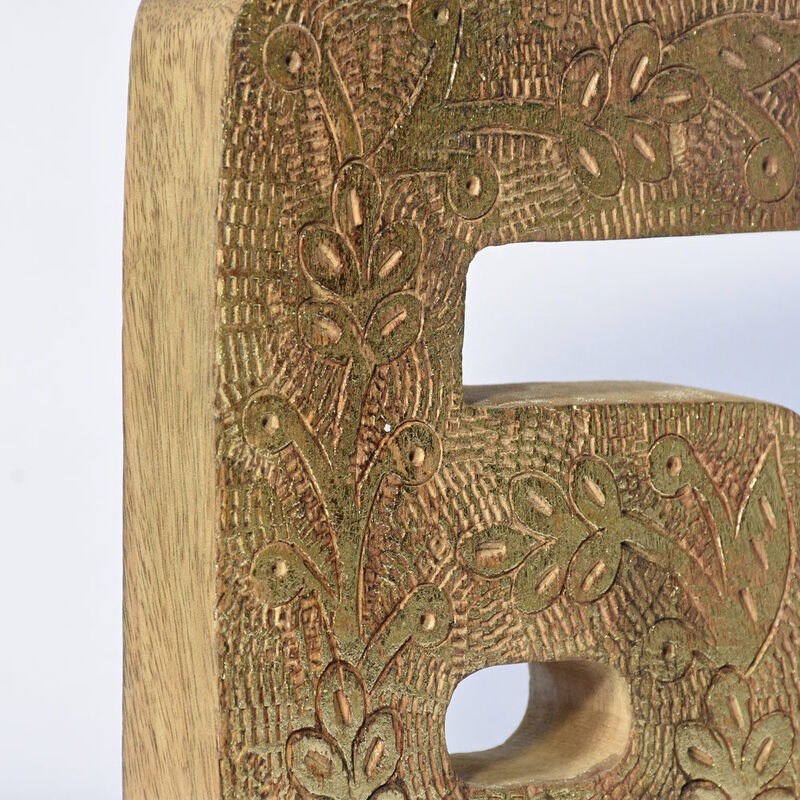Vintage Natural Gold Handmade Eco-Friendly "6" Numeric Number For Wall Mount & Table Top Décor