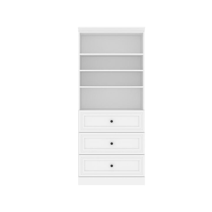 Bestar Versatile 36W Closet Organizer with Drawers in White