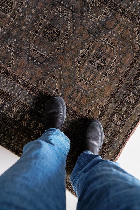 District Loom Vintage Boukhara scatter rug-Flint