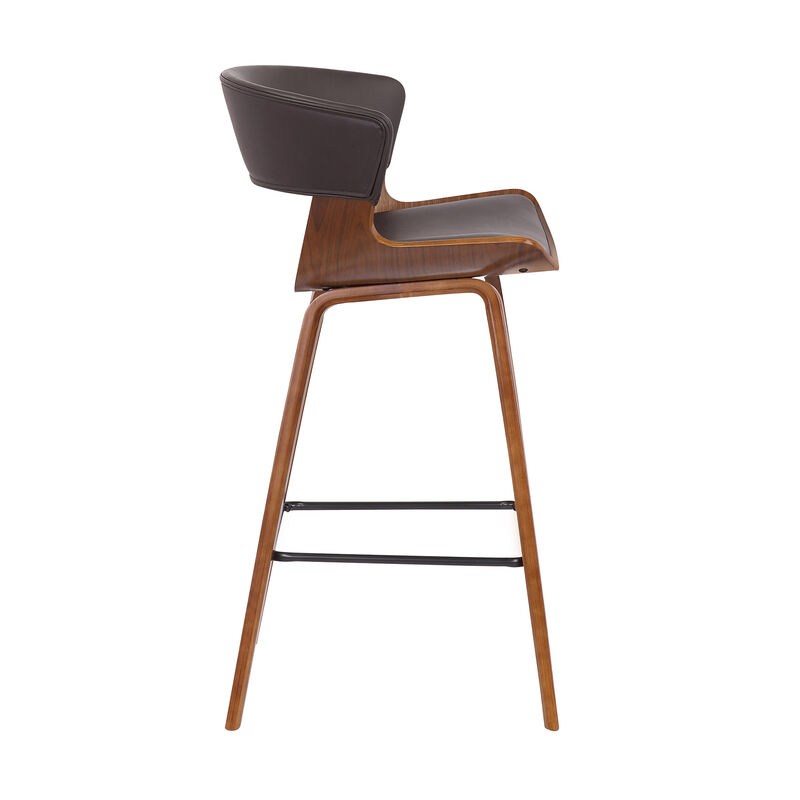 Jagger Modern  Wood and Black Faux Leather Counter Height Barstool
