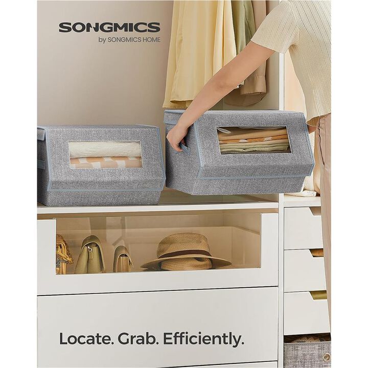 Stackable Storage Boxes – Set of 2 Convenient Organizers for Any Space