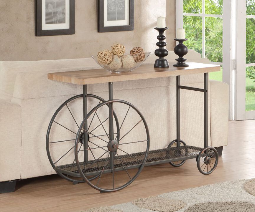 ACME Francie Sofa Table, Oak & Antique Gray