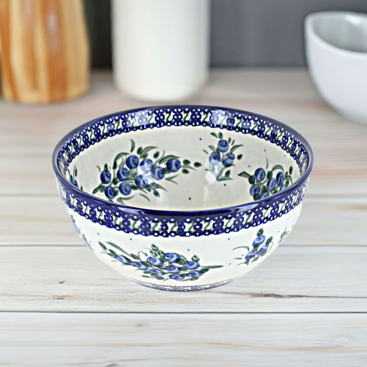 Blue Rose Polish Pottery Forever Rose Cereal/Soup Bowl